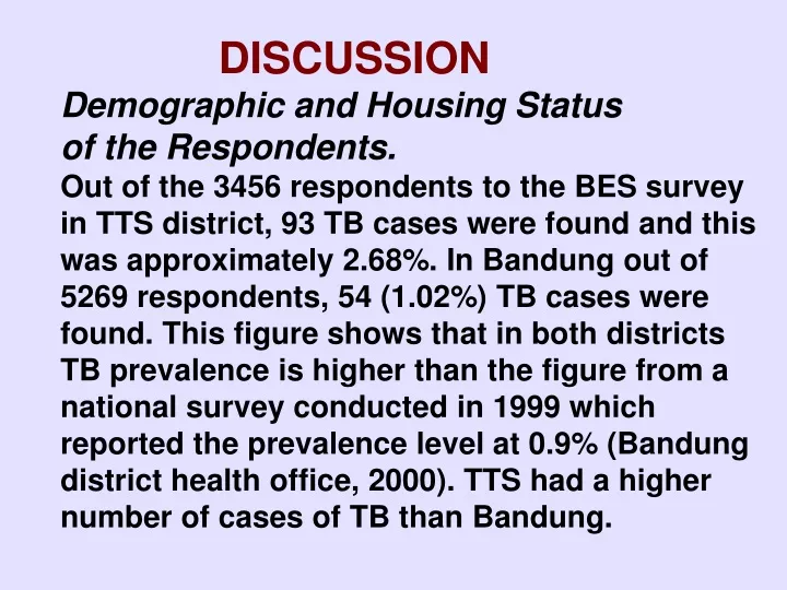 discussion demographic and housing status