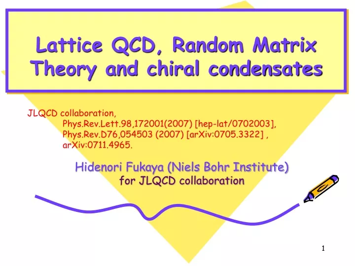 lattice qcd random matrix theory and chiral condensates