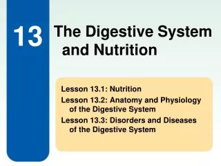 Lesson 13.1: Nutrition Lesson 13.2: Anatomy and Physiology of the Digestive System