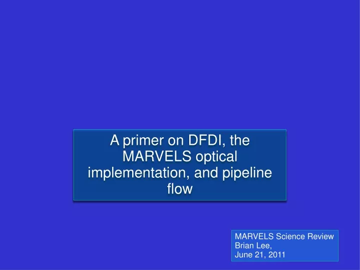 a primer on dfdi the marvels optical