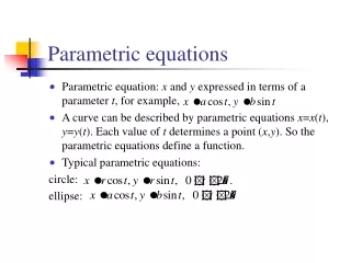 Parametric equations