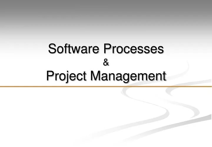 software processes project management
