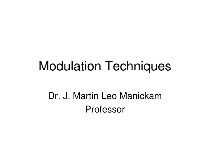 modulation techniques