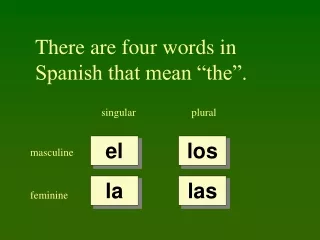 There are four words in Spanish that mean “the”.