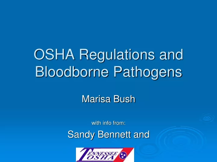 osha regulations and bloodborne pathogens