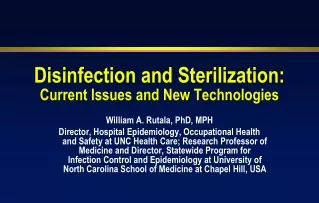 Disinfection and Sterilization: Current Issues and New Technologies