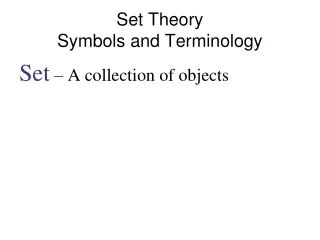 Set Theory Symbols and Terminology