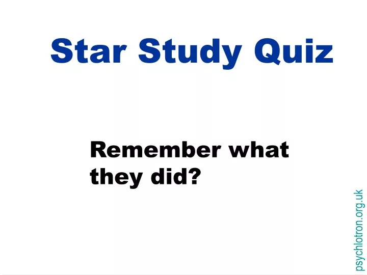 star study quiz