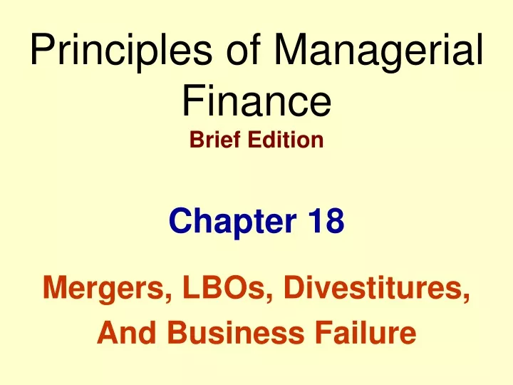 principles of managerial finance brief edition
