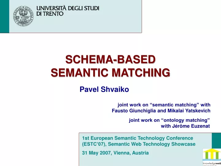 schema based semantic matching