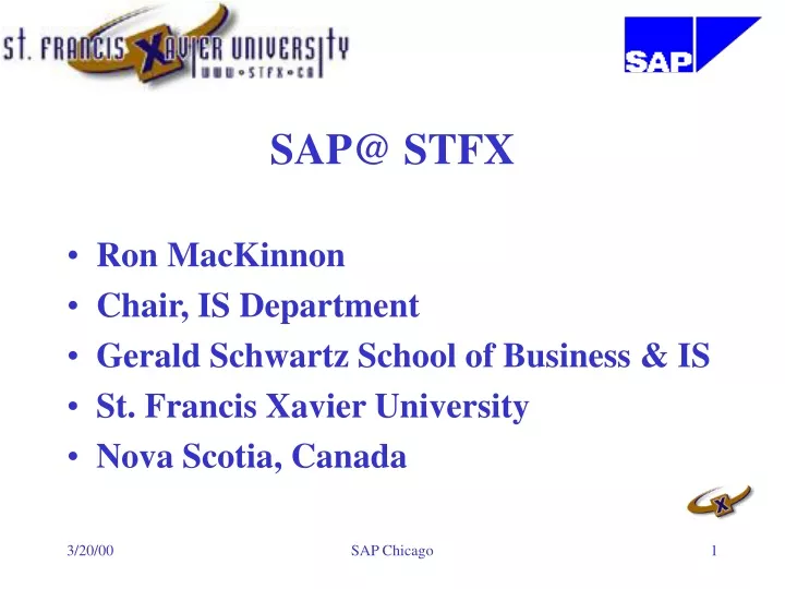 sap@ stfx ron mackinnon chair is department