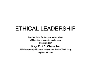 ETHICAL LEADERSHIP