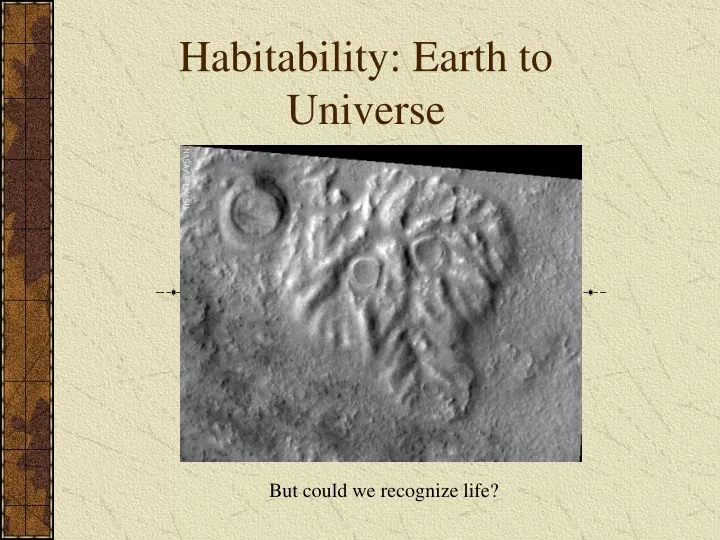 habitability earth to universe