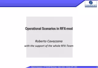 Operational Scenarios in RFX-mod