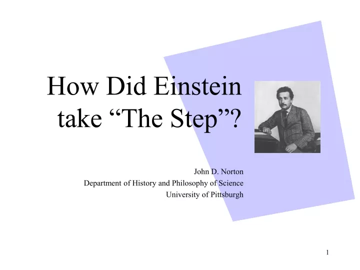 how did einstein take the step