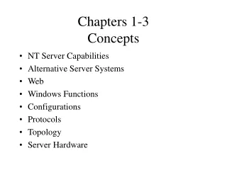 Chapters 1-3 Concepts