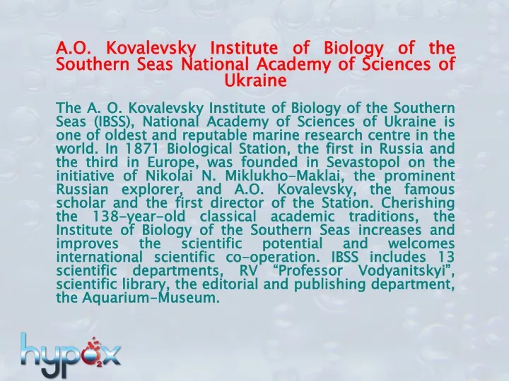 a o kovalevsky institute of biology