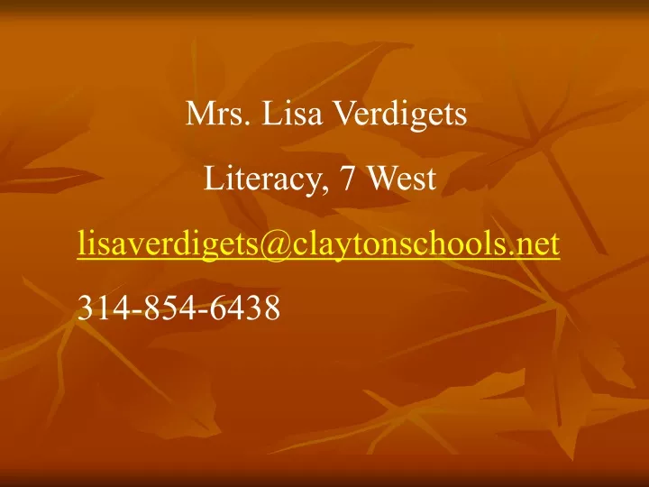 mrs lisa verdigets literacy 7 west