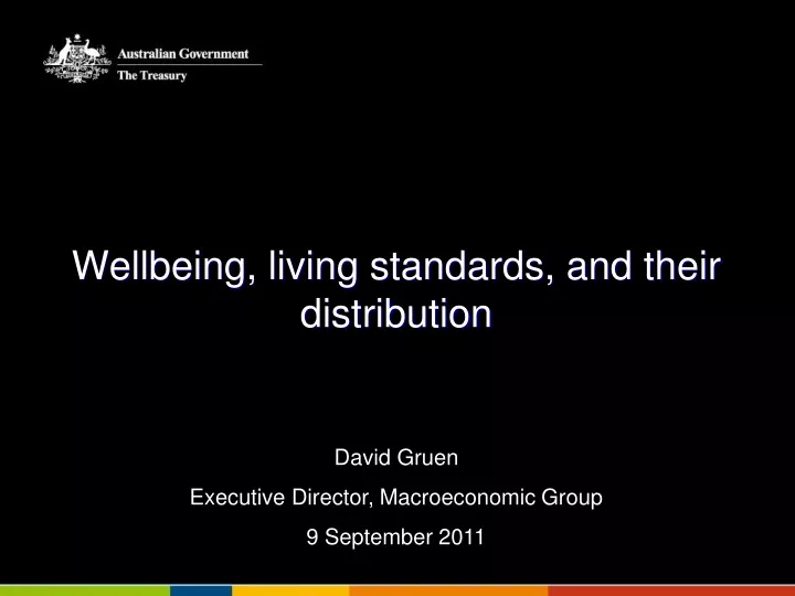 wellbeing living standards and their distribution