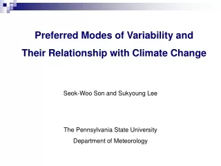 Preferred Modes of Variability and  Their Relationship with Climate Change