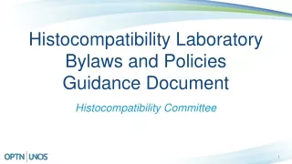 Histocompatibility Laboratory Bylaws and Policies  Guidance Document