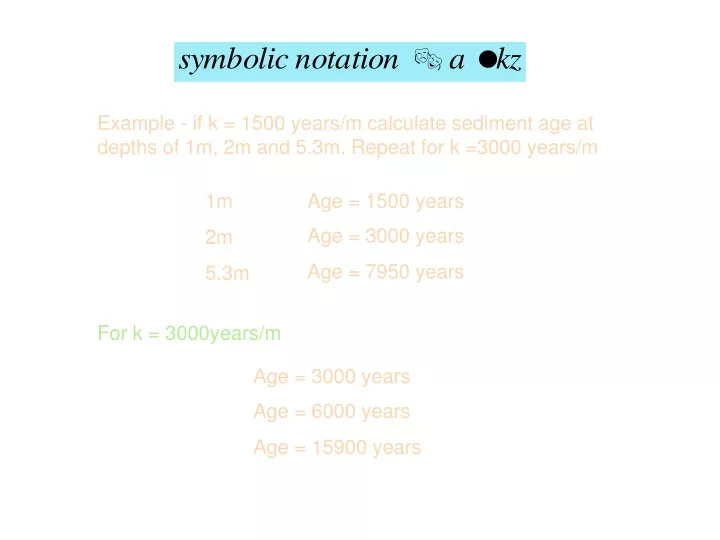 example if k 1500 years m calculate sediment
