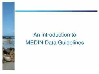 An introduction to  MEDIN Data Guidelines