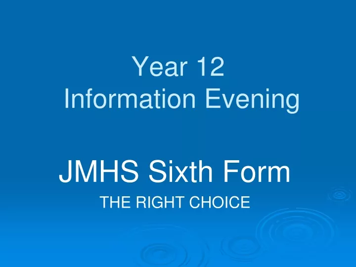 year 12 information evening