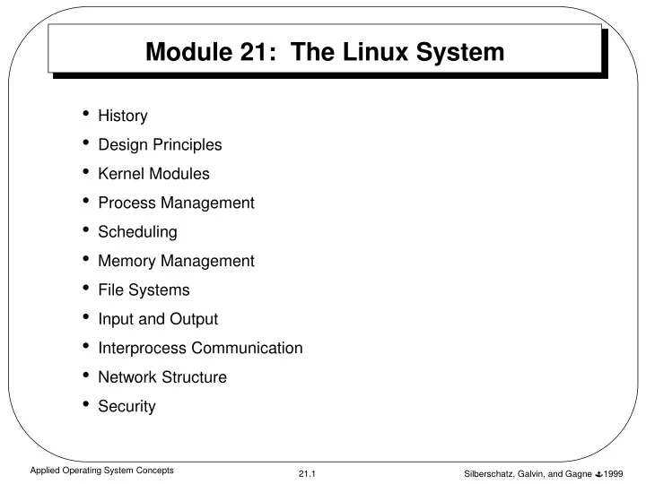 module 21 the linux system