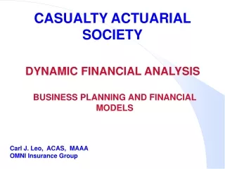 CASUALTY ACTUARIAL SOCIETY