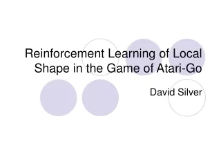 Reinforcement Learning of Local Shape in the Game of Atari-Go