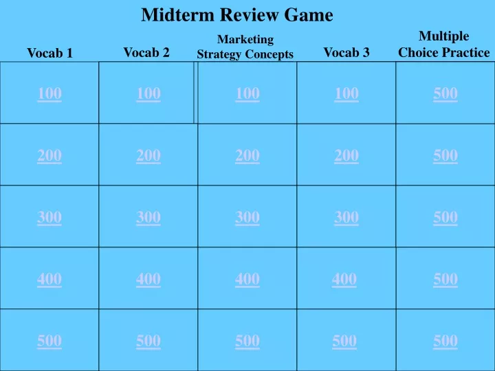 midterm review game