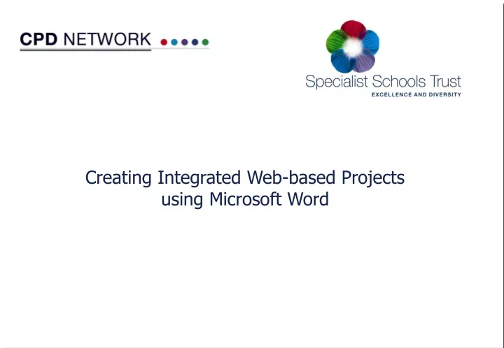 creating integrated web based projects using microsoft word