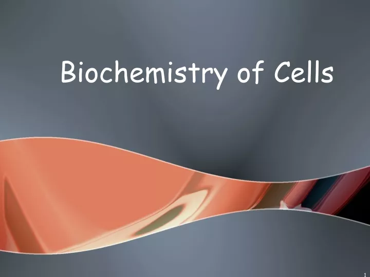 biochemistry of cells