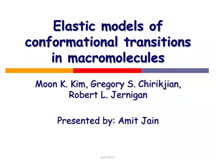 elastic models of conformational transitions in macromolecules