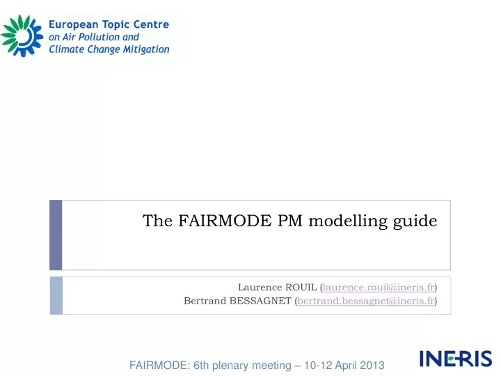 the fairmode pm modelling guide