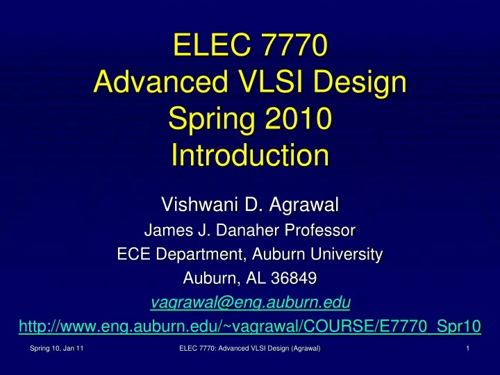 elec 7770 advanced vlsi design spring 2010 introduction