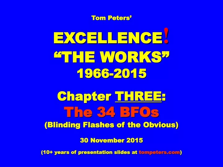 tom peters excellence the works 1966 2015 chapter