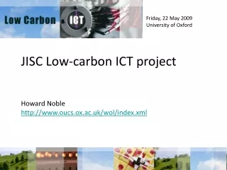 JISC Low-carbon ICT project