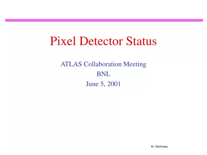 pixel detector status