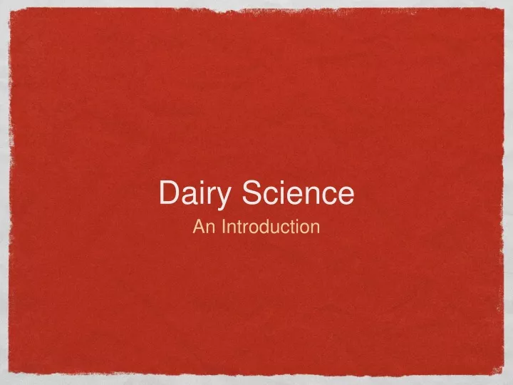 dairy science