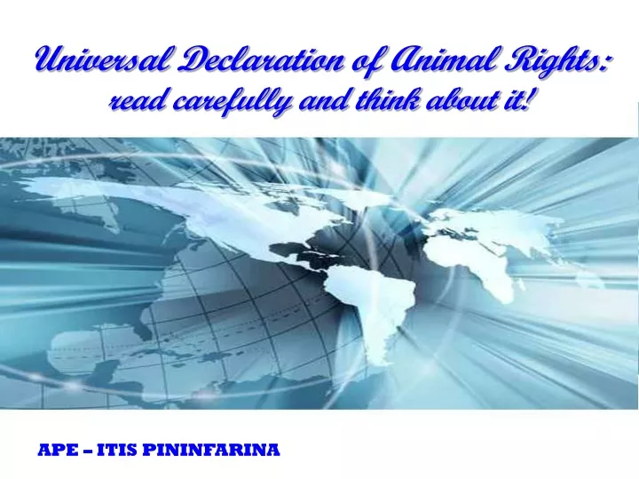 universal declaration of animal rights read