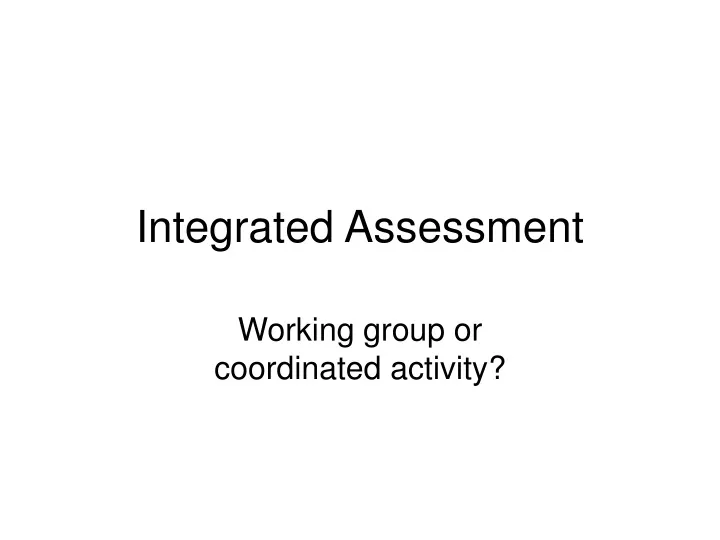integrated assessment