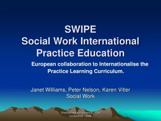 SWIPE  Social Work International Practice Education