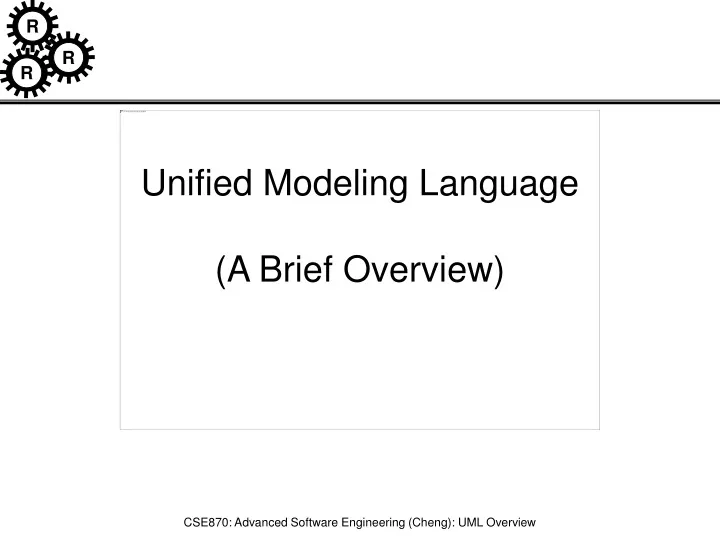 unified modeling language a brief overview