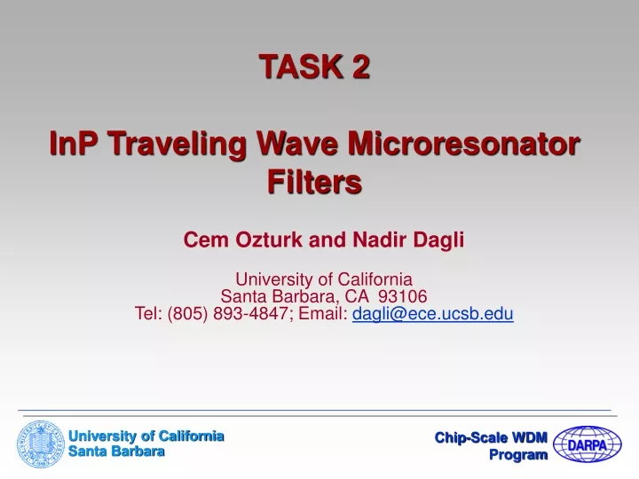 task 2 inp traveling wave microresonator filters