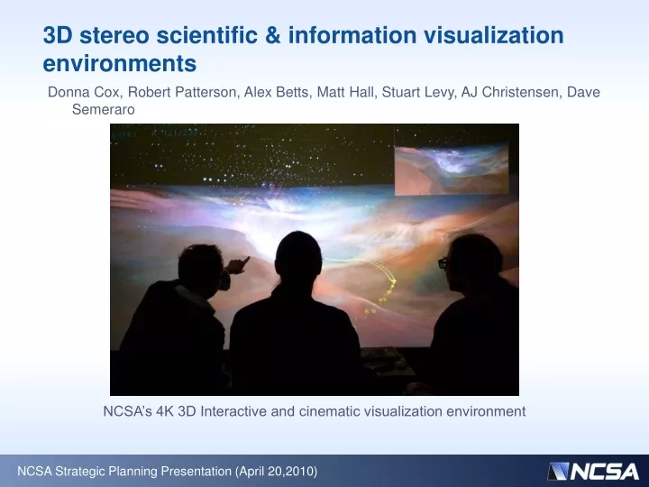 3d stereo scientific information visualization environments