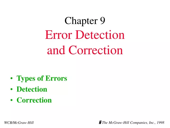 chapter 9 error detection and correction