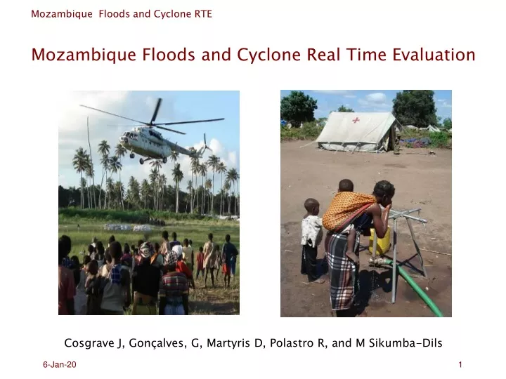 mozambique floods and cyclone real time evaluation