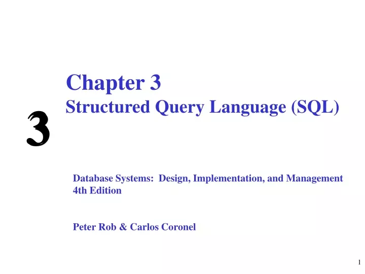 chapter 3 structured query language sql